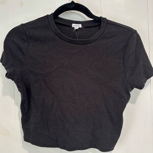 Garage Black Fitted Crop Top